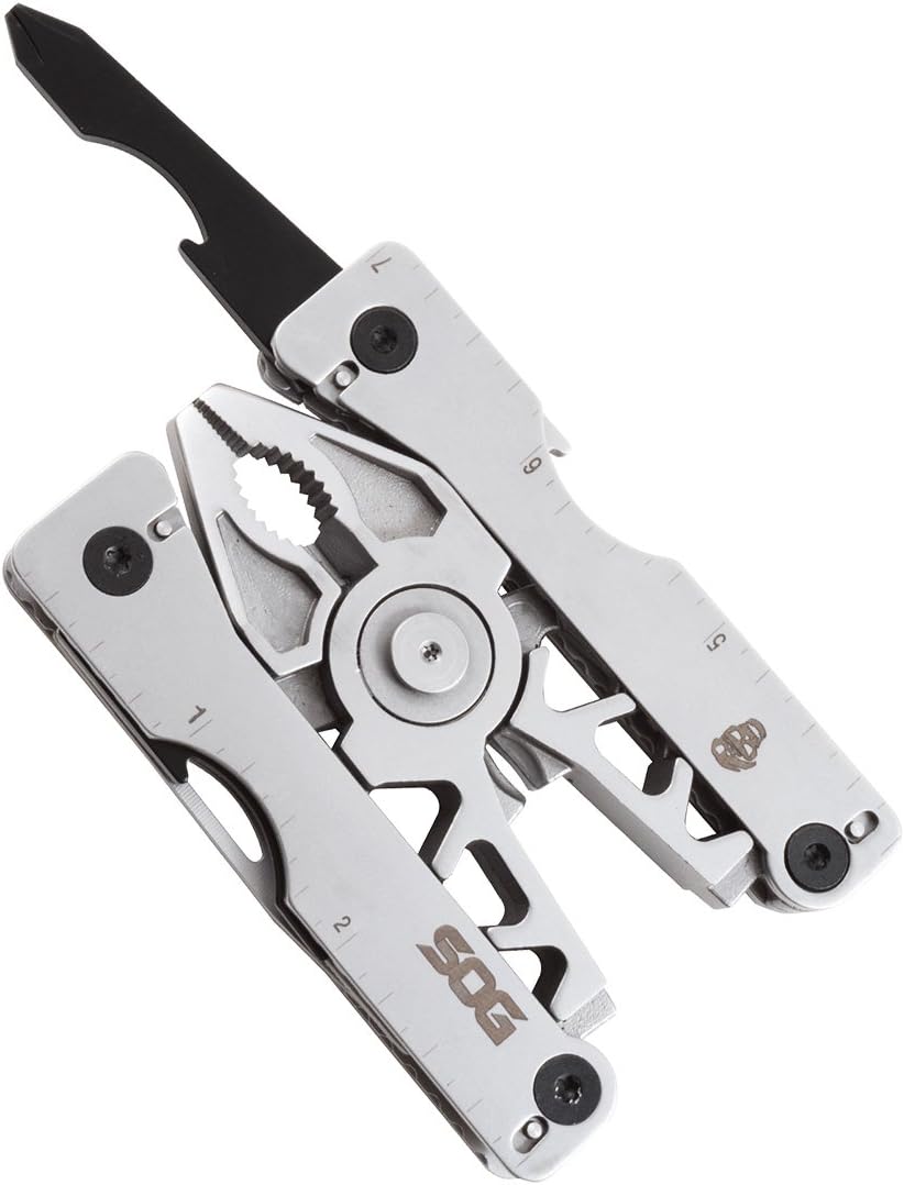 Holiday Deals 🛒 SOG Multitool Belt Buckle - Sync II EDC Multi Tool Gadgets for Men, Pliers, Knife and 12 Survival Tools and Gadgets in Mini Tool Belt EDC Kit (SN1011-CP)