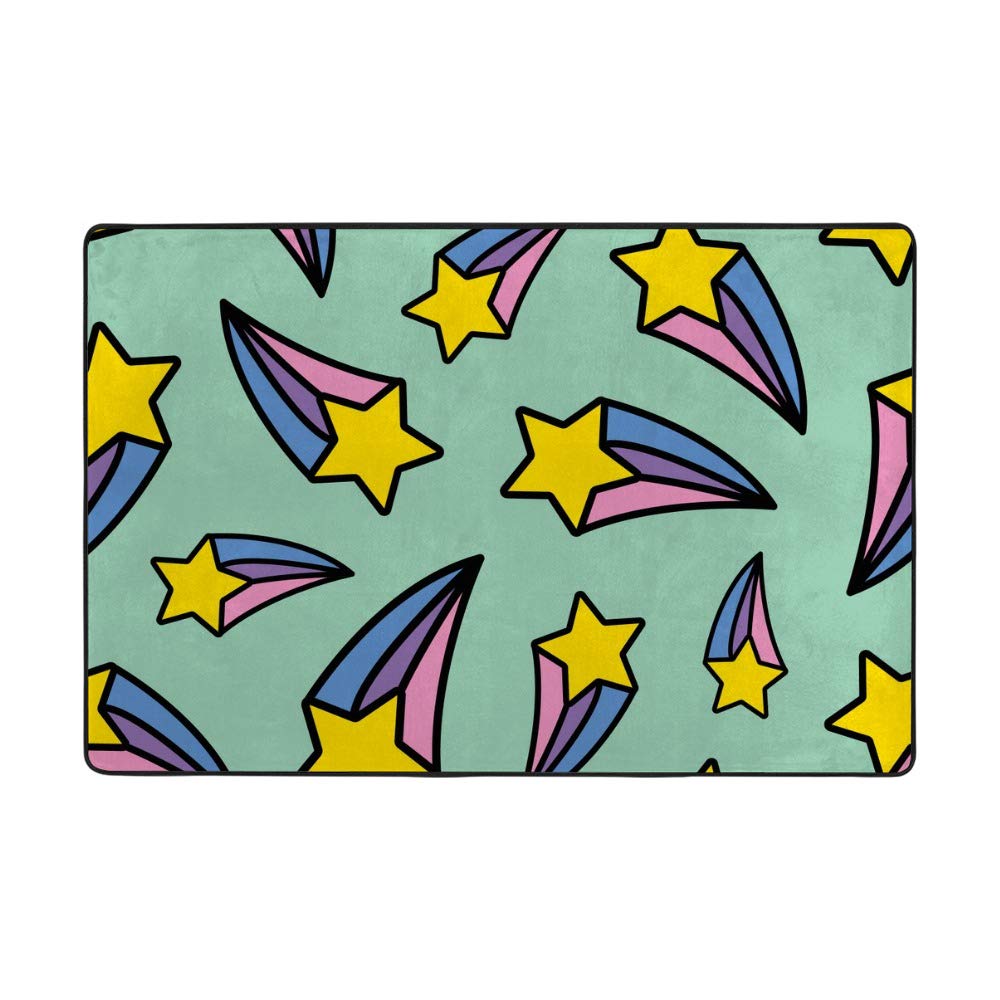 Tapis de chambre d'enfant doux et lavable grand format moderne RuChen Star en velours