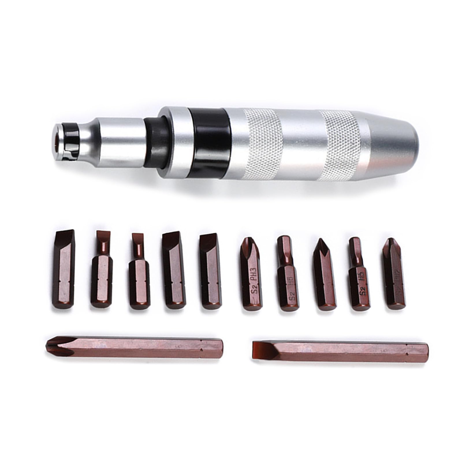 Manuelles Schlagschrauber-Set aus Karbonstahl zum Entfernen von verrosteten, hartnäckigen, korrodierten Schrauben, einfache Reparatur, 13 x