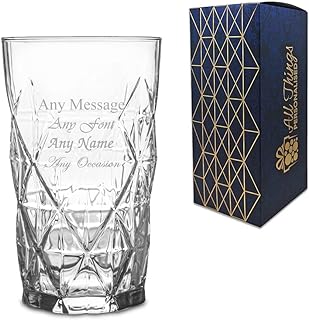 Gepersonaliseerde gegraveerde Keops Hiball Gin cocktailglas, geschenkdoos, personaliseer met elke boodschap voor elke gele...