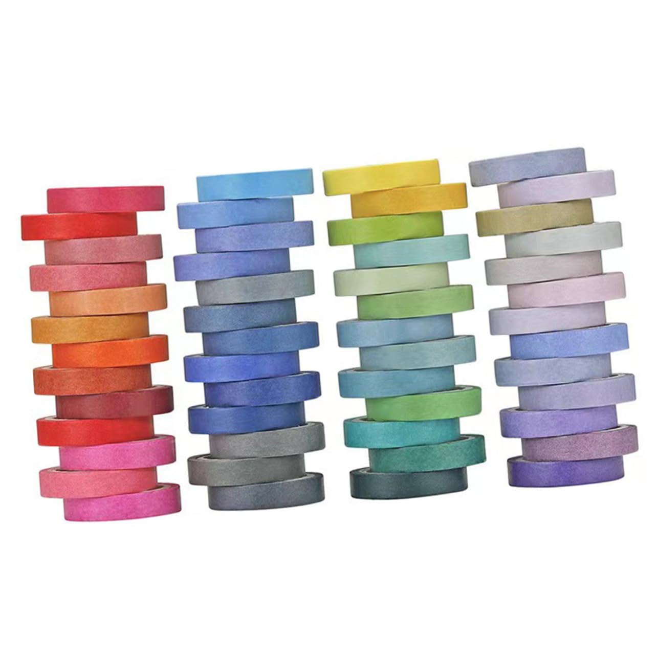 60rollos Cinta de Color Sólido para Scrapbooking Cuadernos y Decoración Material de Papel para Manualidades y Regalos