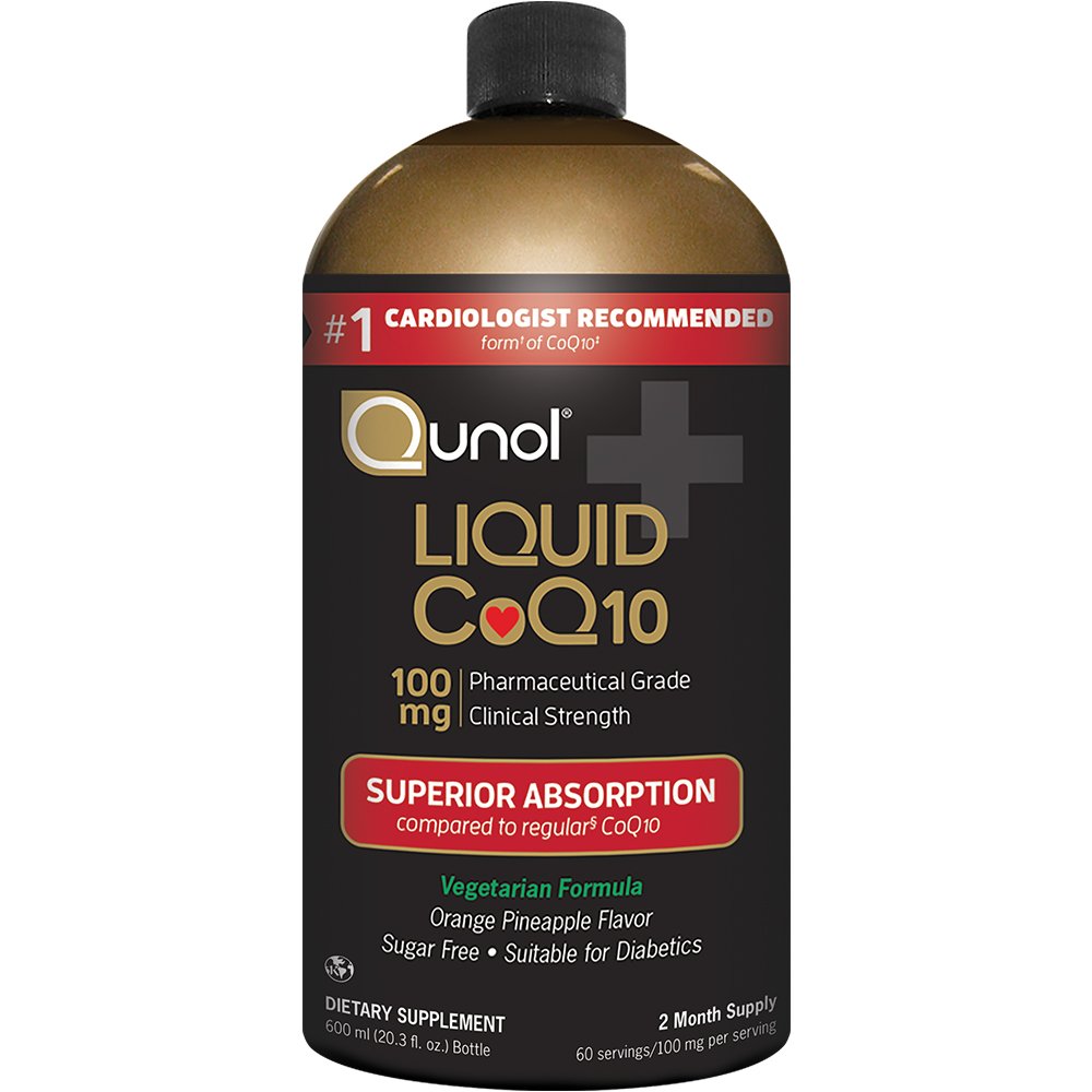 Qunol Ultra High Absorption All Natural Liquid CoQ10 100mg, Orange Pineapple, 20.3 oz Bottle, 60-Servings