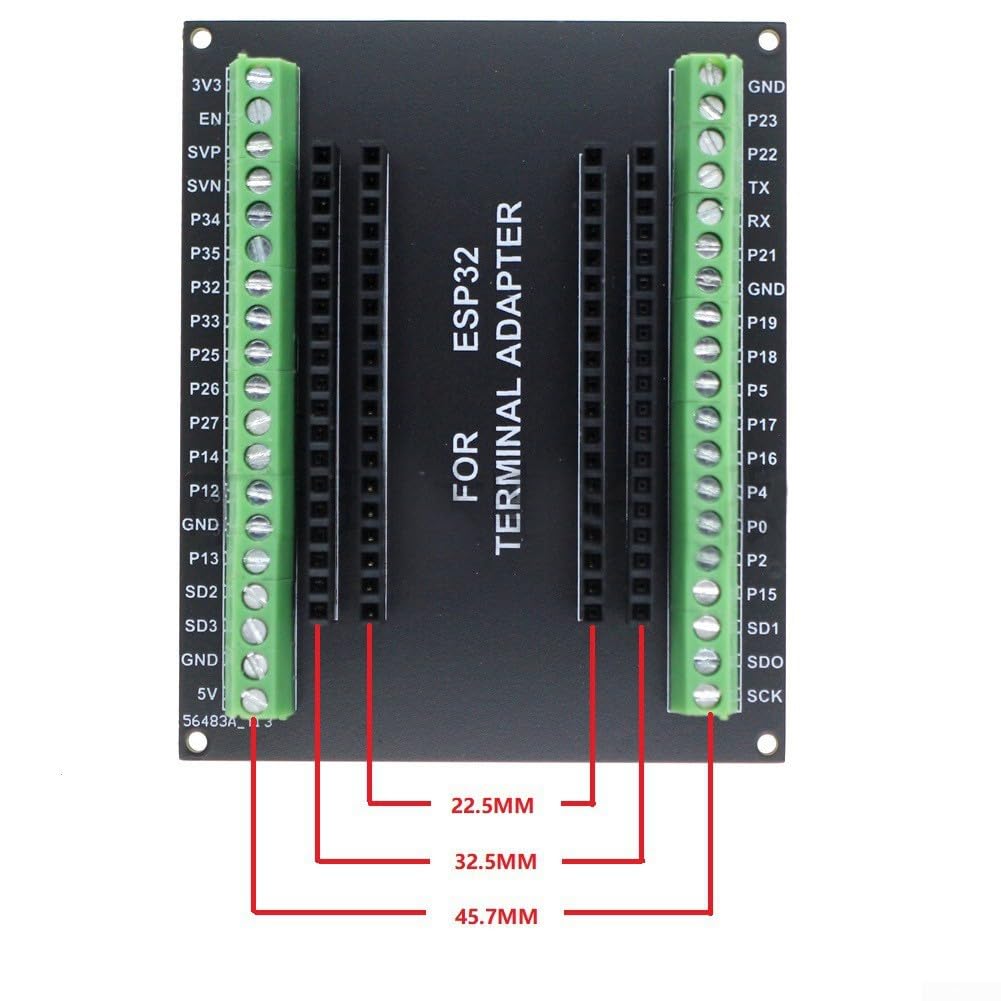 Paquete de 2 placas de 38 pines para ESP32, amplía las conexiones GPIO para una funcionalidad mejorada