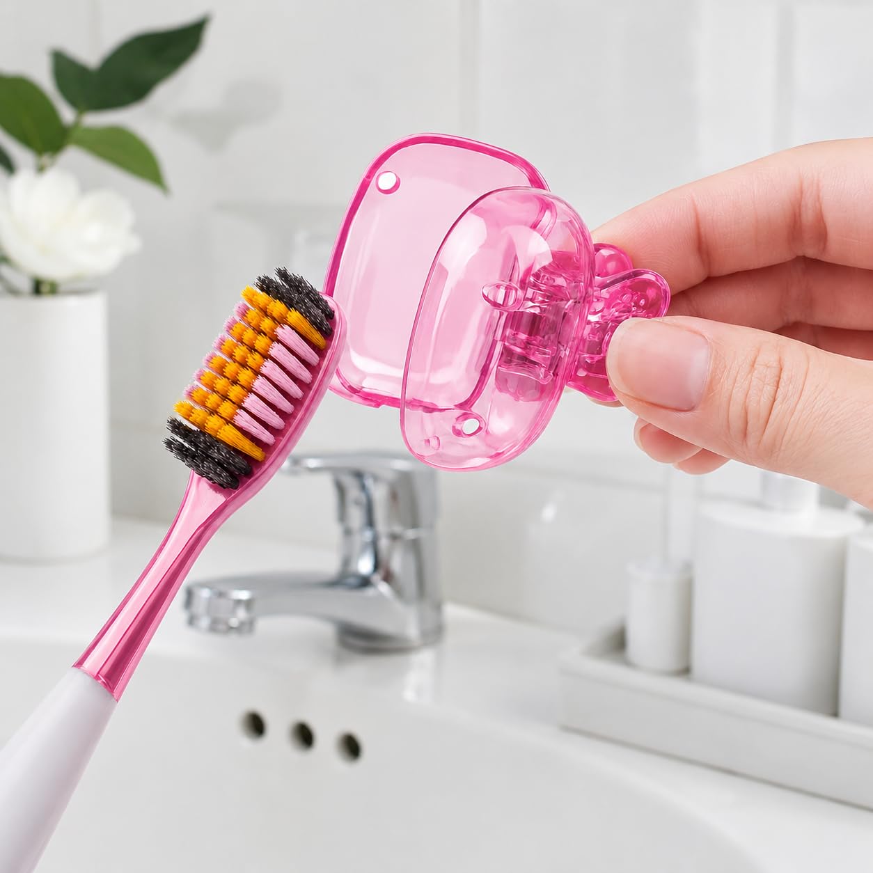 Orret Home 2 Adet Mandallı Diş Fırçası Kabı Seyahat Tipi Hava Alabilir Diş Fırçası Koruyucu Kılıf Hijyenik Taşınabilir Diş Fırçası Saklama Kutusu Valiz Tipi (ASORTİ RENK)