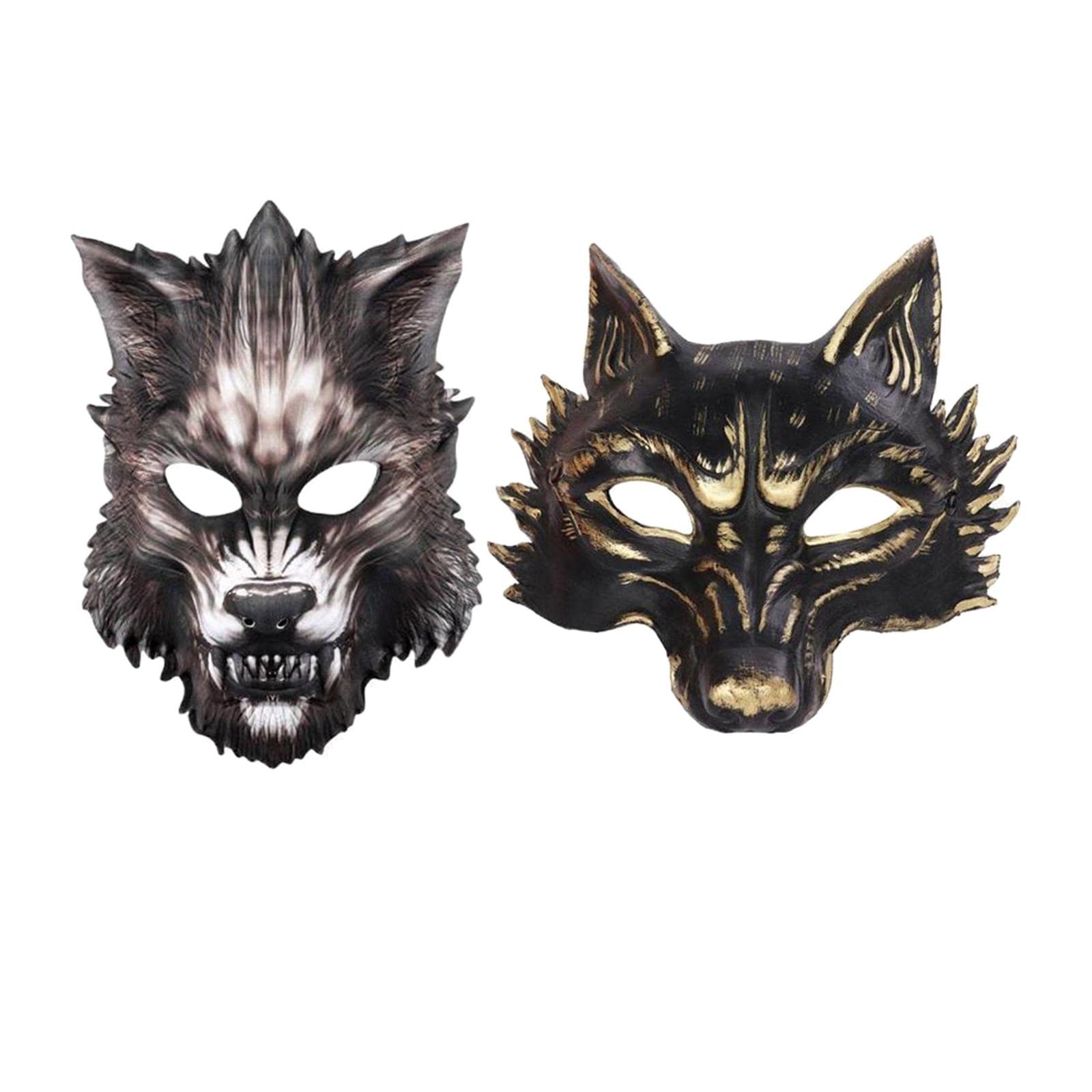 2x Wolf Full Face Masquerade Ball Facemasks Scary Werewolf Costume|Clothing, Shoes & Accessories|Costumes, Reenactment, Theater|Accessories|Masks & Eye Masks-image-49