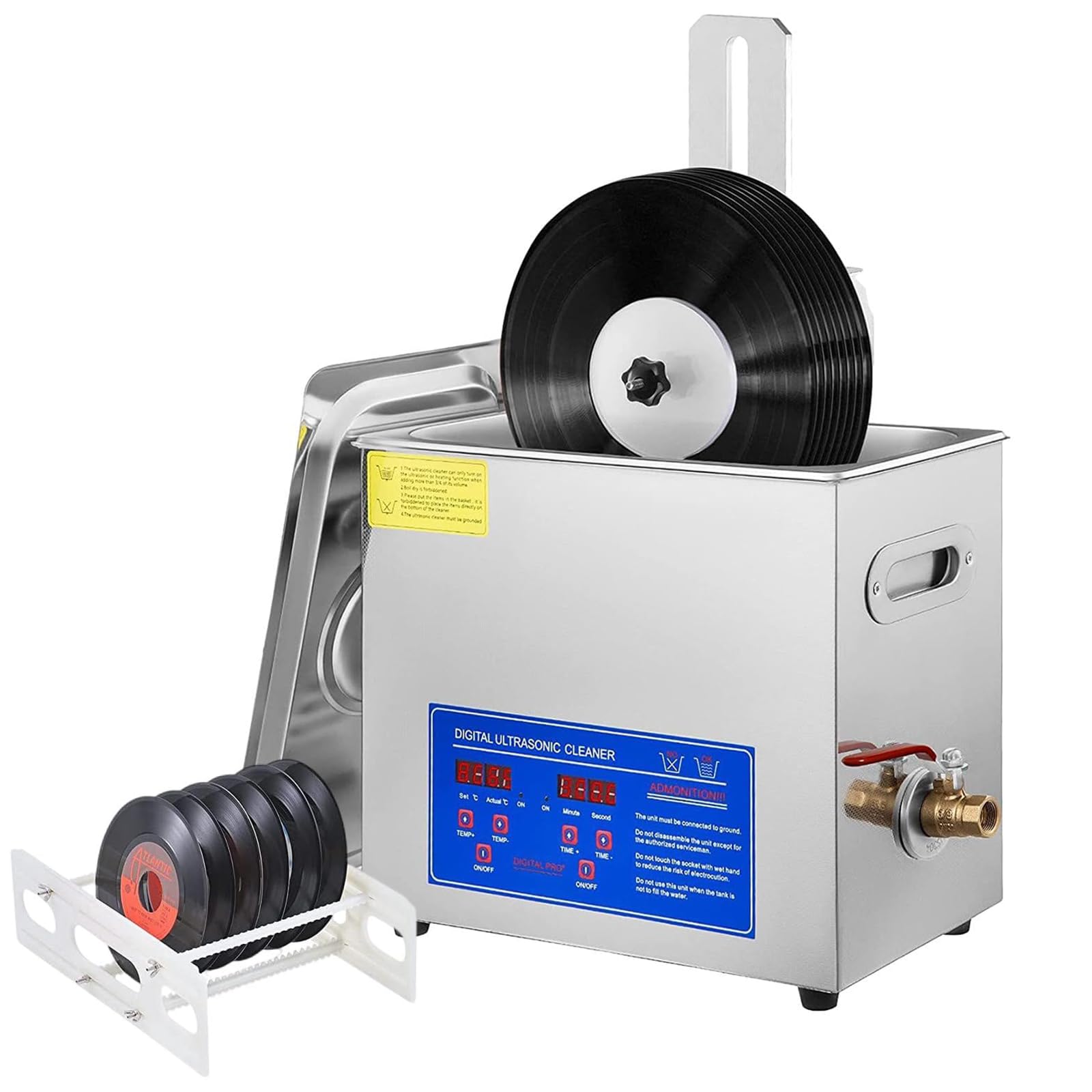 Limpiador de discos de vinilo, máquina de limpieza giratoria automática con temporizador digital y control de temperatura, arandela LP restaura la calidad del sonido