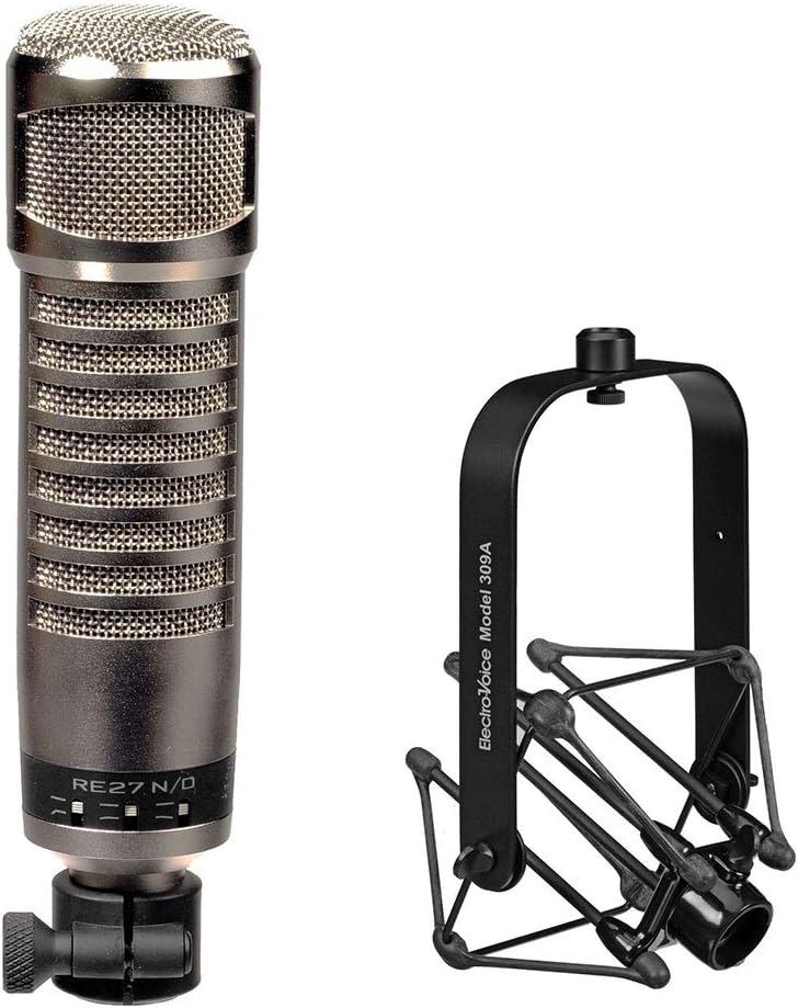 RE27N/D Dynamic Cardioid Multipurpose Microphone 309A Mic Shockmount Bundle
