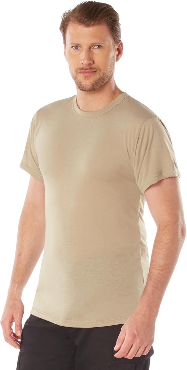 Rothco 100% Cotton T-Shirt – Standard Fit Crew Neck Base Layer Tee Shirt, Desert Sand, L - Image 2