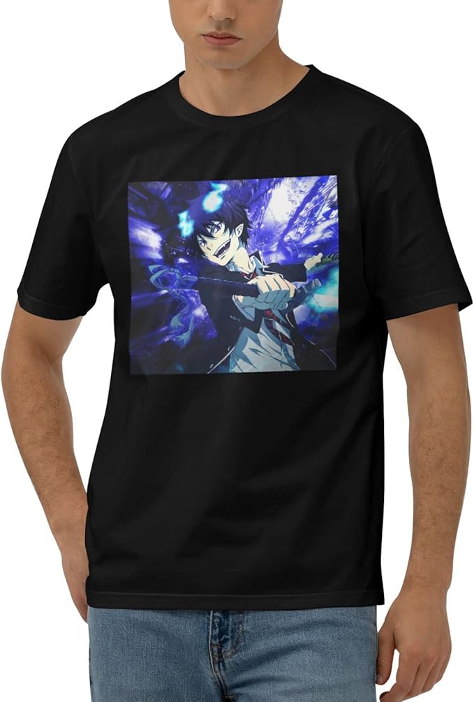 Amazon Co Jp 青の祓魔師4 メンズ 半袖tシャツ 綿100 プリントtシャツ おしゃれ 柔らかい 快適 夏服 大きいサイズ クルーネック Tシャツ 無地 面白ｔシャツ 男女兼用 春秋冬 インナーシャツ ファッション