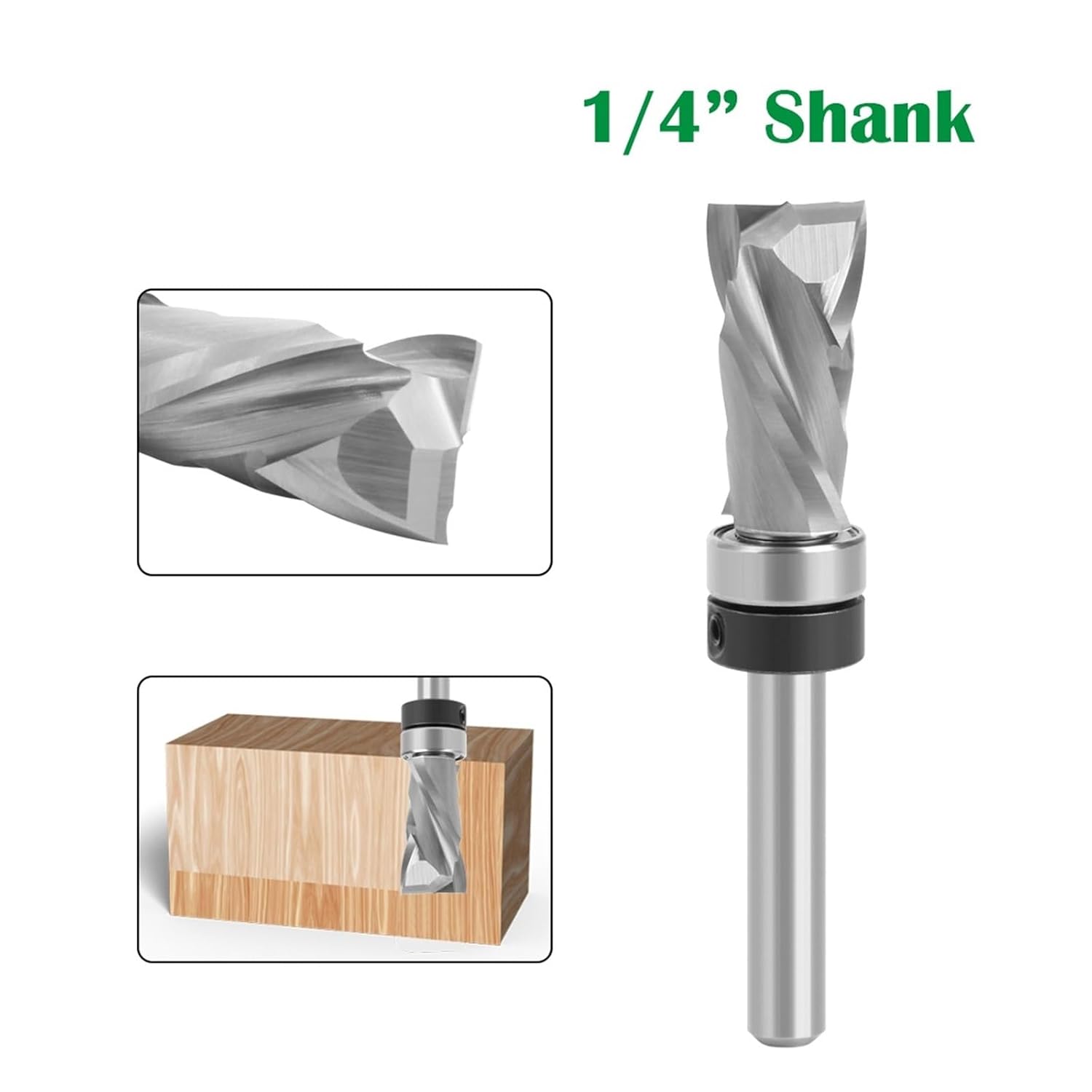 1/4 Inch Bearing Compression Flush Solid Carbide Router Bit for Woodworking