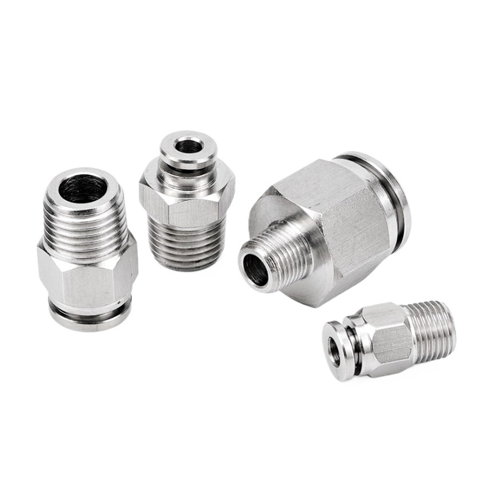 AARTERZZA 1PC 1/2" BSPT Male Thread 304 Stainless Steel Pneumatic Push to Tube Fitting 16mm