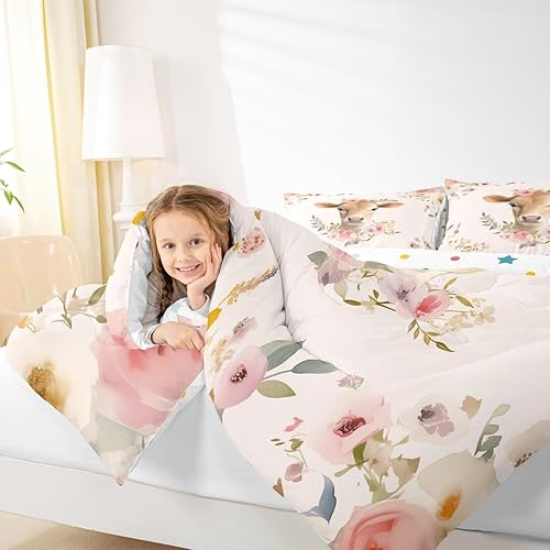 Miniatura 6 de Erosebridal Juego de edredón de vaca de las tierras altas, juego de ropa de cama de vaca de las tierras altas, juego de edredón de ganado toro de