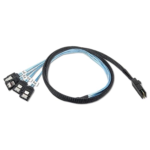Cable Mini SAS 36P SFF-8087 a 4 SATA 0.5 m miniatura 3
