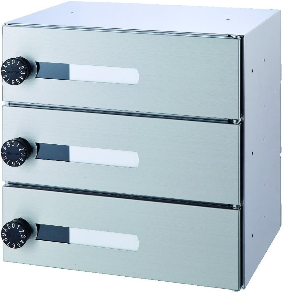 Shinkyowa Mailbox with Large Dial Lock, Front and Post Type SMP-35-3FR Hairline