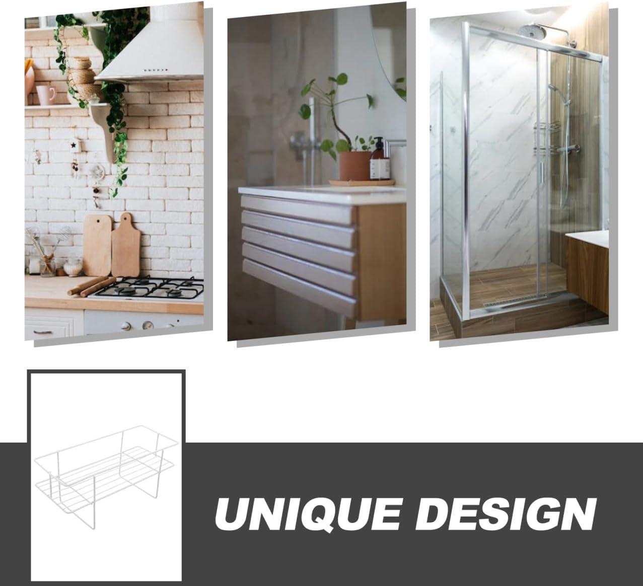 Luxshiny Iron Bathroom Over Toilet Storage Rack Multi-use Organizer Shelf for Bathroom Kitchen and More No Drilling Easy Installation Design