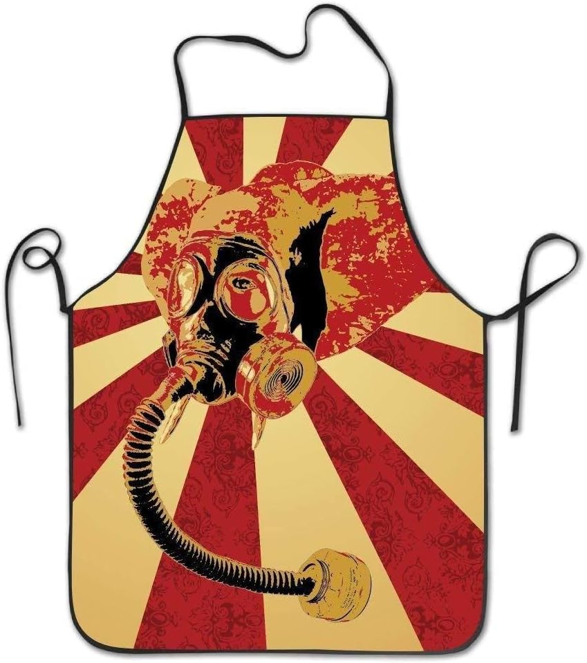 Elephant Gas Mask Deluxe Personalized Kitchen Apron