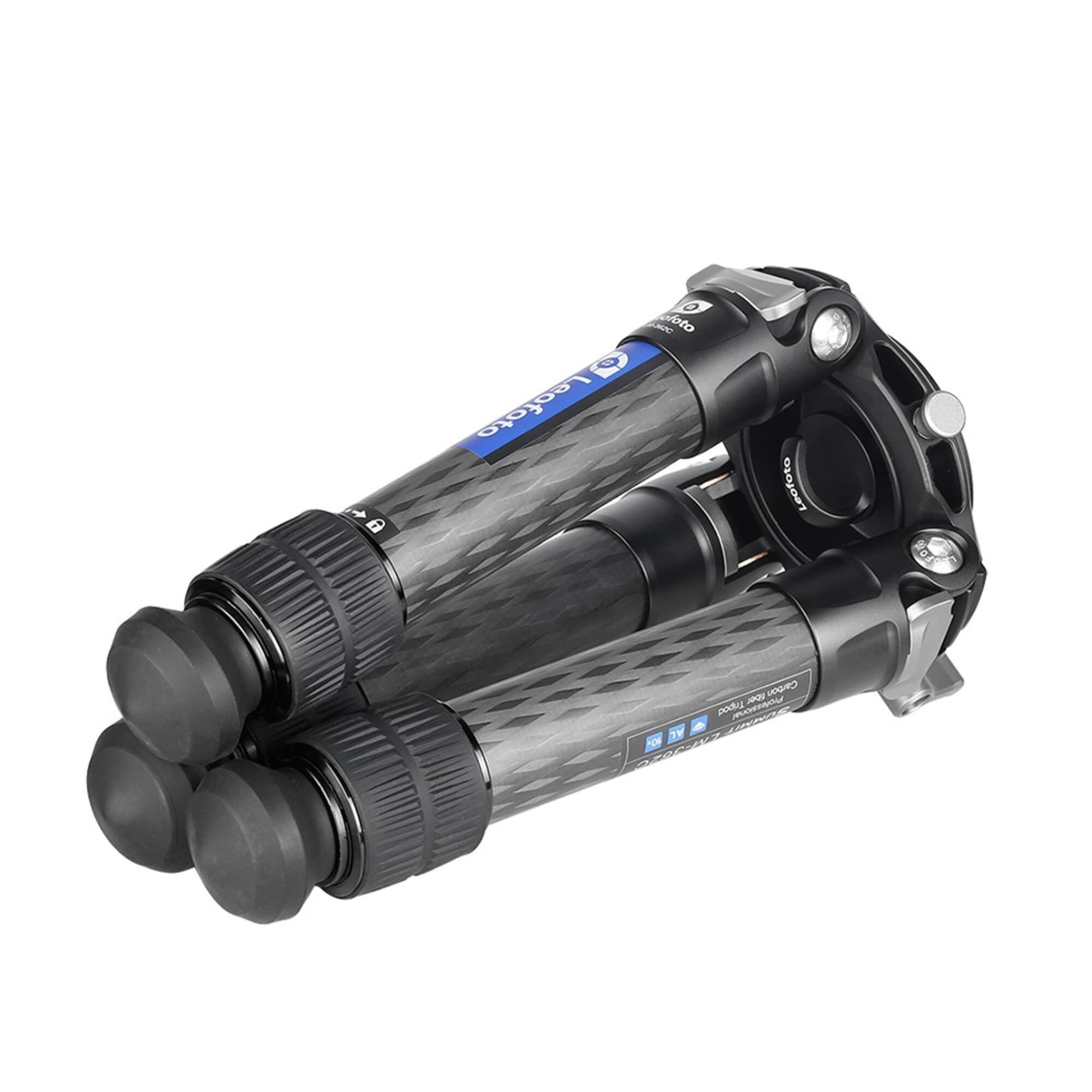 Leofoto - Summit - Treppiede in carbonio - Altezza massima: 37 cm - Altezza min. 7 cm - Per fotocamere e obiettivi più grandi e pesanti - Leggero - LM-362C
