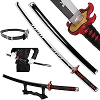 Vista 1 de Espada Demon Slayer para cosplay con soporte para cinturón, 41 pulgadas Kamado Tanjirou Fuego