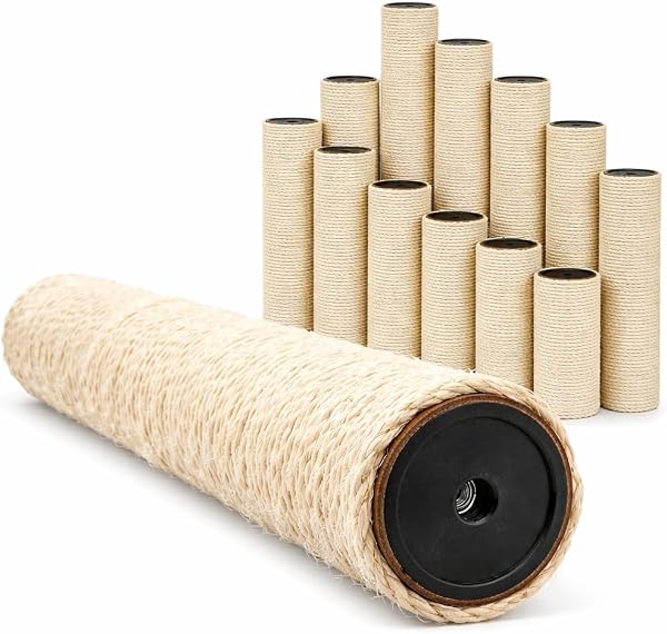 eyepower 7.1 cm Thick: 40 cm Cat Scratching Post Replacement - M10 Extra Sturdy Scratch Posts - 100% Sisal Fabric - Sturdy Cat Pole Spare Parts Climbing Tree Rope Replacement Scratcher Poles for Cats - 1