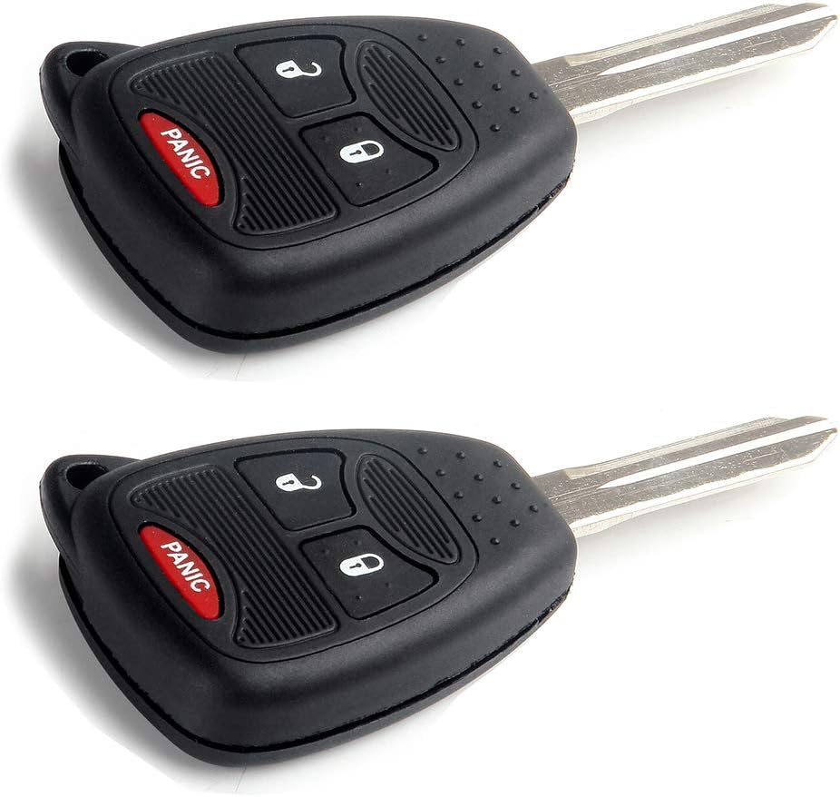 ZENITHIKE Replacement Keyless Entry for S-mart Proximity Remote Key Fob Uncut Ignition Keyless 3 buttons with Key Blade 04 05 06 07 08 09 10 11 12 for C-hrysler for J-eep for D-odge X 2 ship From USA
