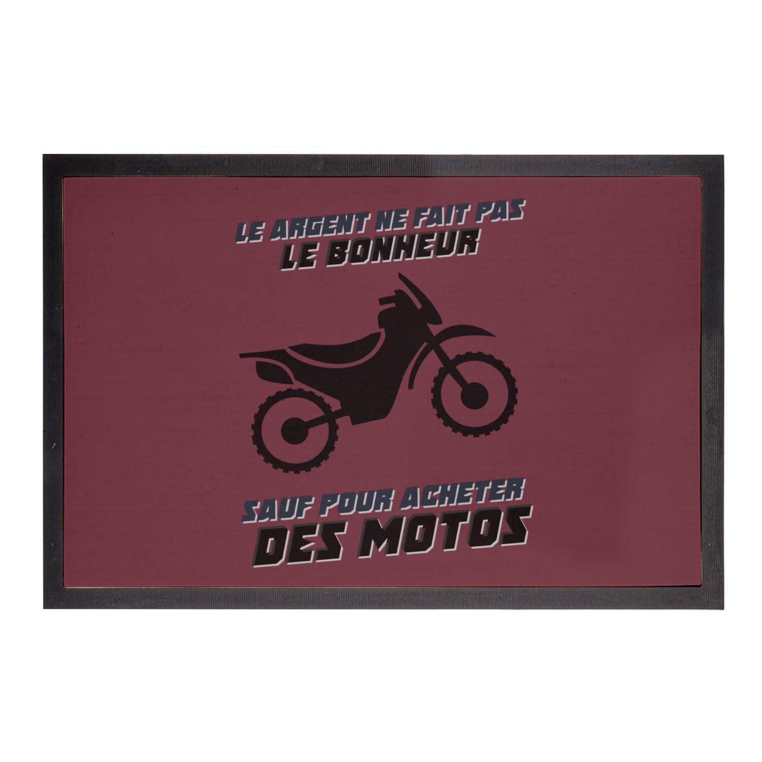 Paillasson moto cross rouge cadeau idéal motard 60x40cm