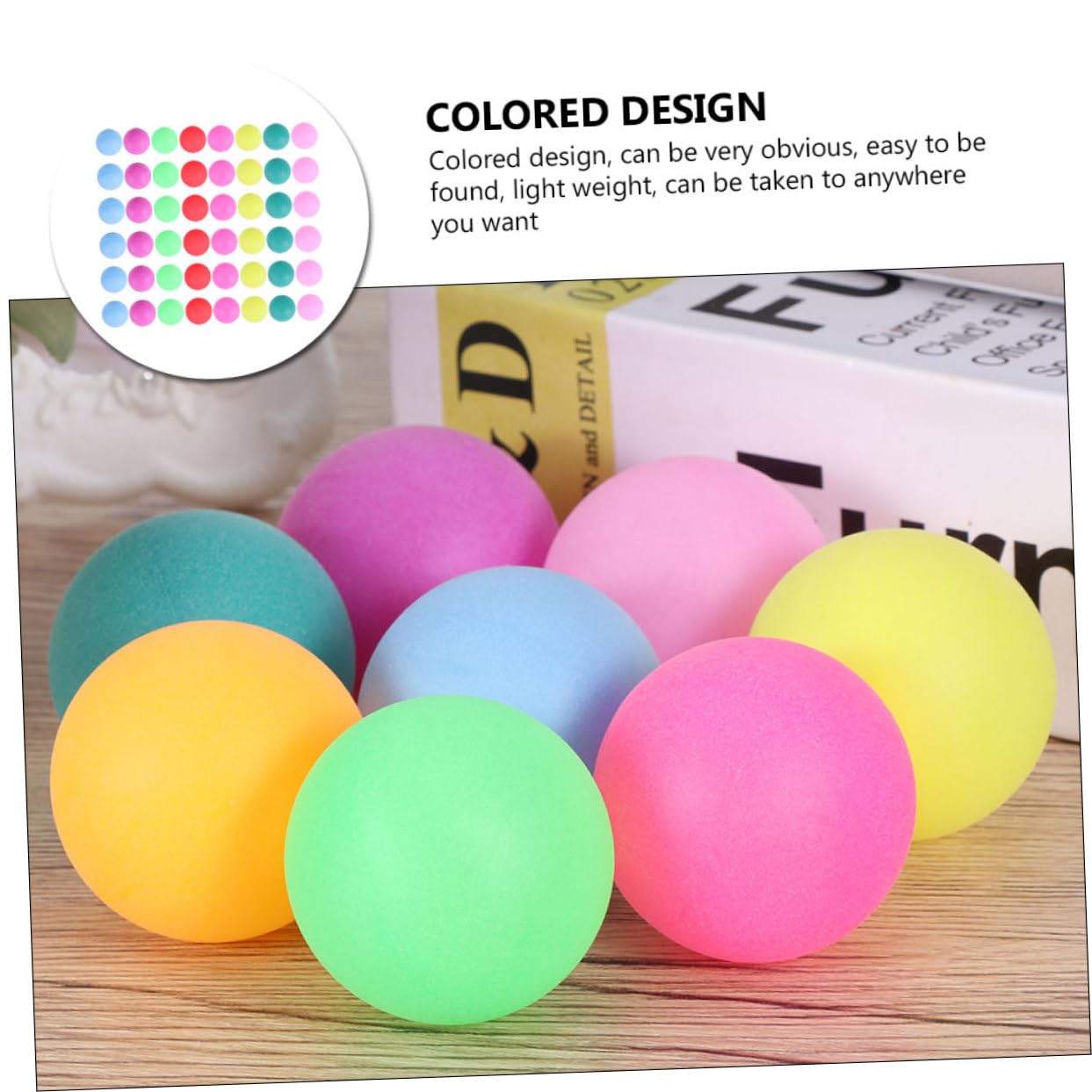 POPETPOP 50Pcs Table Tennis Balls for Competition Training Home Party Decorations Lightweight Durable for Easy to Spot Any Setting