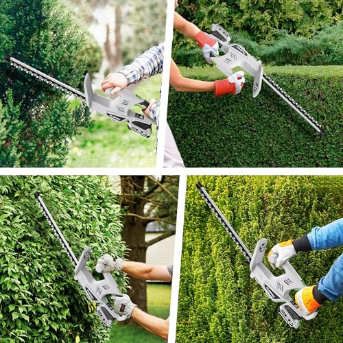 Cordless Hedge Trimmer Ultra-Lightweight 3.7lbs, 18-Inch Blade & 5/8\" Cut Diameter, 21V Electric Trimmer Dual Safety Switch, 2.0Ah Battery and Charger, Perfect for Seniors and Women, Home Gardening - Thumbnail 7
