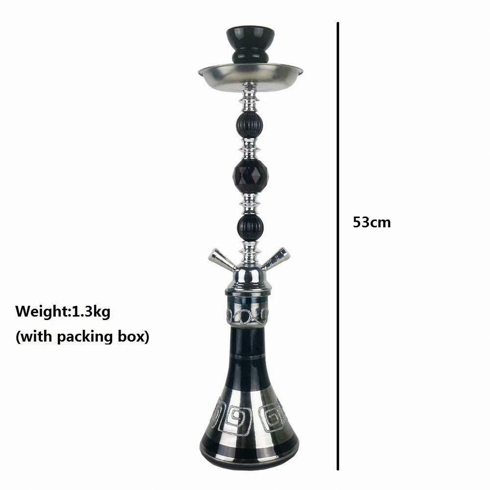 Shisha Set 2 Mangueras Hookah De Vidrio Con Manguera De Cachimba De Silicona Lavable Pantalla De Cuenco De Cachimba De Arcilla Soporte De Carbón Elegante Pinzas Para A