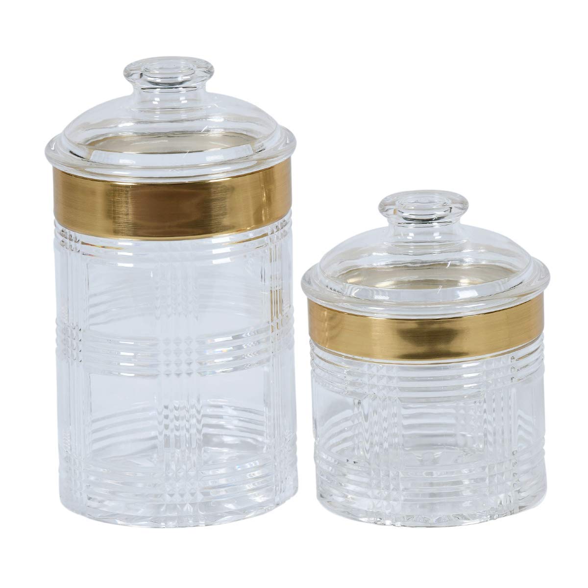 FEELING MALL Acrylic Decorative Container Box With Lid - 2 Pieces, White