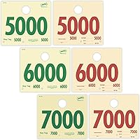 Vista 12 de 1000 números de envío de servicio automotriz Etiquetas colgantes de espejo numeradas 5000-5999 RL78 Estilo Rojo Verde Números de envío de servicio