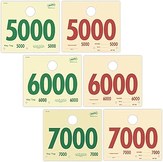 3000 Automotive Service Dispatch Numbers Mirror Hang Tags Numbered 5000, 6000, 7000 RL78 Style Red Green Service Dispatch Numbers Manilla Card Stock with 1.25 Slotted Hang Cutout