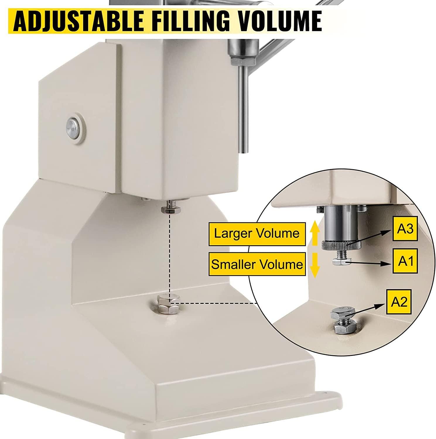 KJZQLMZ Manual Filling Machine Liquid Filling Machine Manual Cosmetic Cream Lotion Filling Machine with 5-50ML Hopper for Filling — view 3