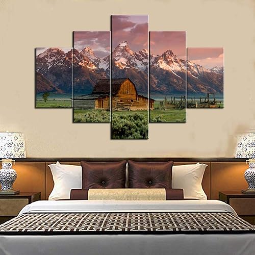 Vista 292 de Paisaje de 5 piezas pintura sobre lienzo