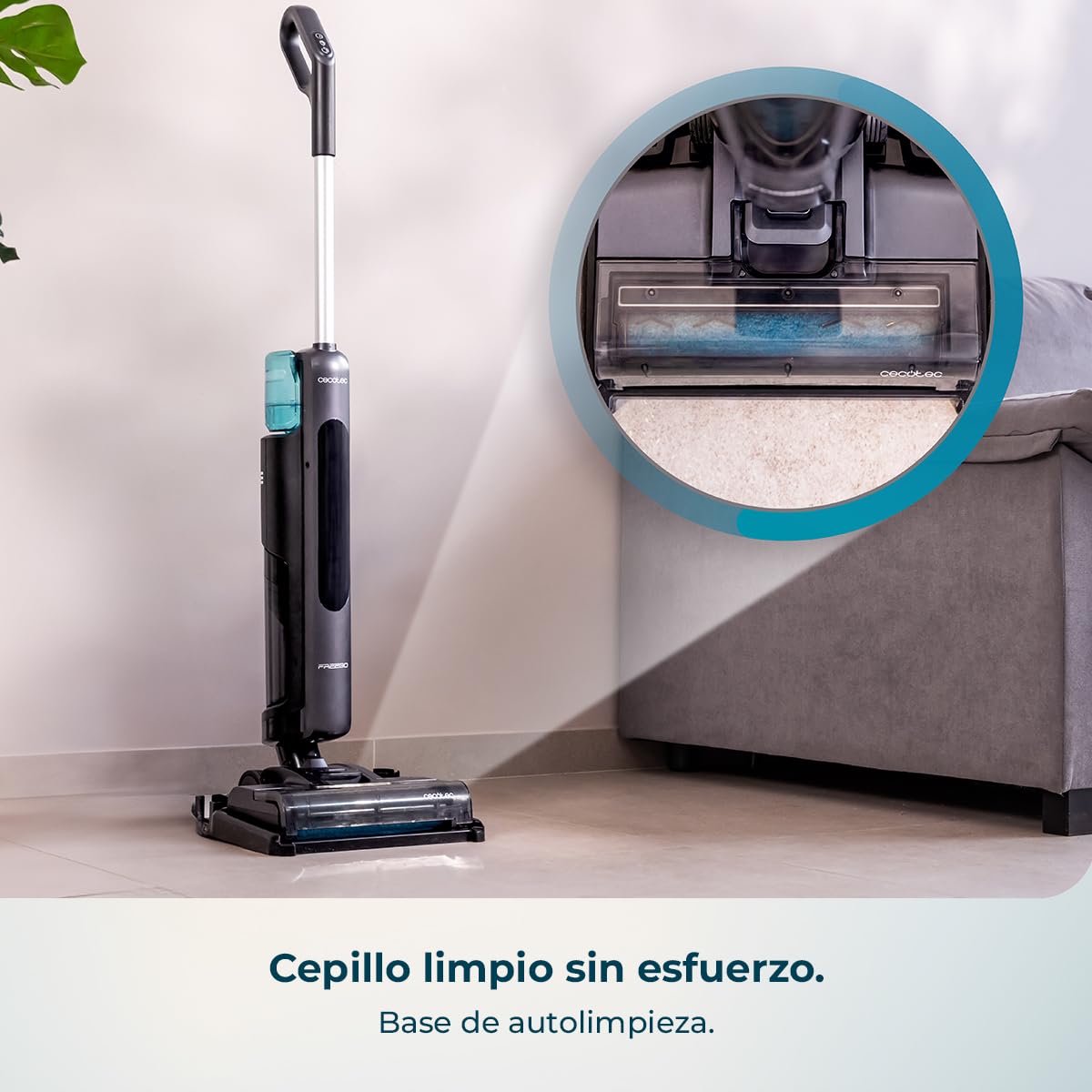 Cecotec Fregona Eléctrica Friega y Aspira Simultáneamente Freego S10 Nova. Limpieza Rápida y Profunda, Sólidos y Líquidos, 3 Modos, Motor Digital, Base de Autolimpieza, Autonomía 35mins