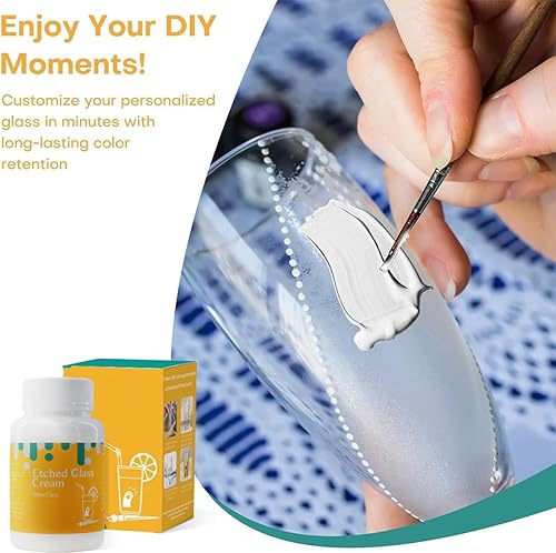 Miniatura 5 de Art Etch - Crema de inicio (3 onzas) para vidrio para diseños intrincados, crea diseños impresionantes en superficies de vidrio, suministros de