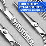 Professional 6 in1 Dog Grooming Scissors Kit, Titanium Coated Dog Scissors for Grooming, Grooming Shears Kit for Dogs Cat Pet At Home - Image 2