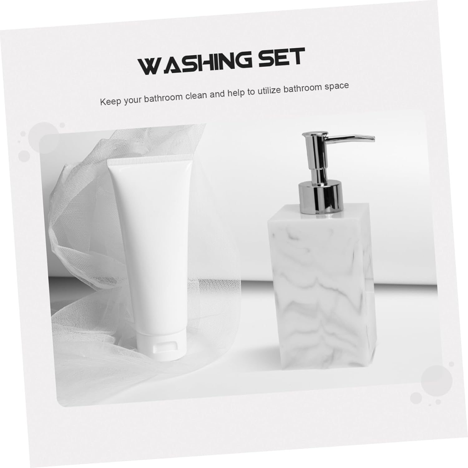 Nordic 5-Piece Bathroom Accessories Set Marble Resin Toothbrush Holder Lotion Bottle Personal Washing Cup Soap Dish Elegant Bathroom Decor for Modern Homes