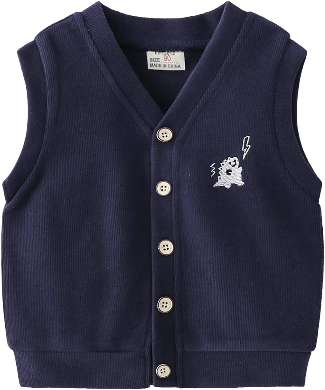 Boys and Toddler's School Uniform Sweater Vest Button Down V-Neck Sleeveless Knitted Sweater Waistcoat Tops Outerwear