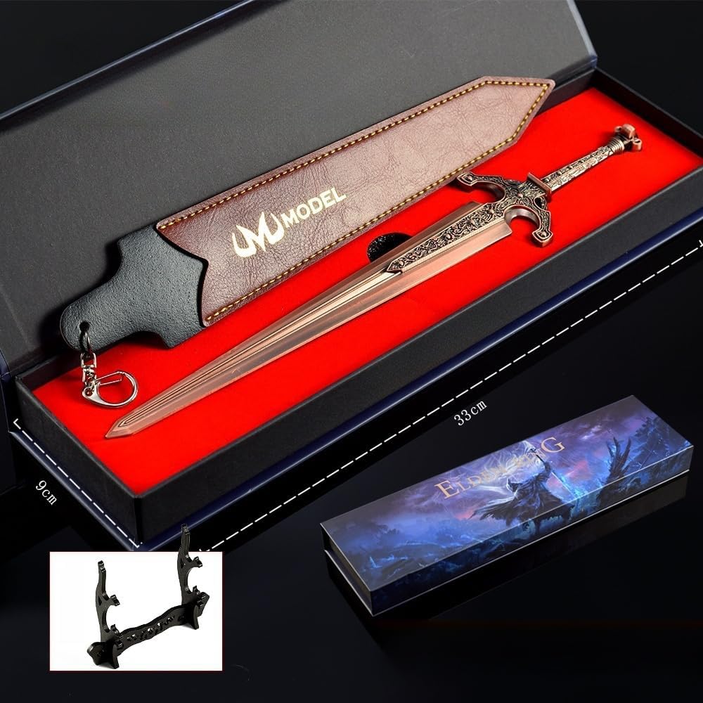 Superbuybox Game Elden Ring DLC Nightreign 12''30cm Ordovis's Greatsword Giftbox Martial Arts Game Collection Gift Desk Decor w/Display Stand - Image 2