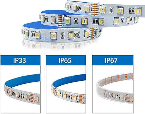 Miniatura 7 de DC12V 5in1 RGBCCT 5 colores en 1 LED 5050SMD RGBWW RGB+temperatura de color regulable sintonizable 2700K-6500K 16.4ft 60LEDs300LED luces LED