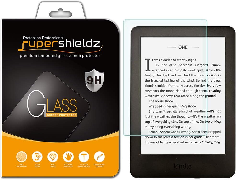 Supershieldz Diseñado para Kindle de 6 pulgadas (11.a/10.a generación, 2024/2022/2019), Kindle E-Reader (8.a generación) y Kindle Paperwhite (7.a generación) Protector de pantalla de vidrio templado de 6 pulgadas
