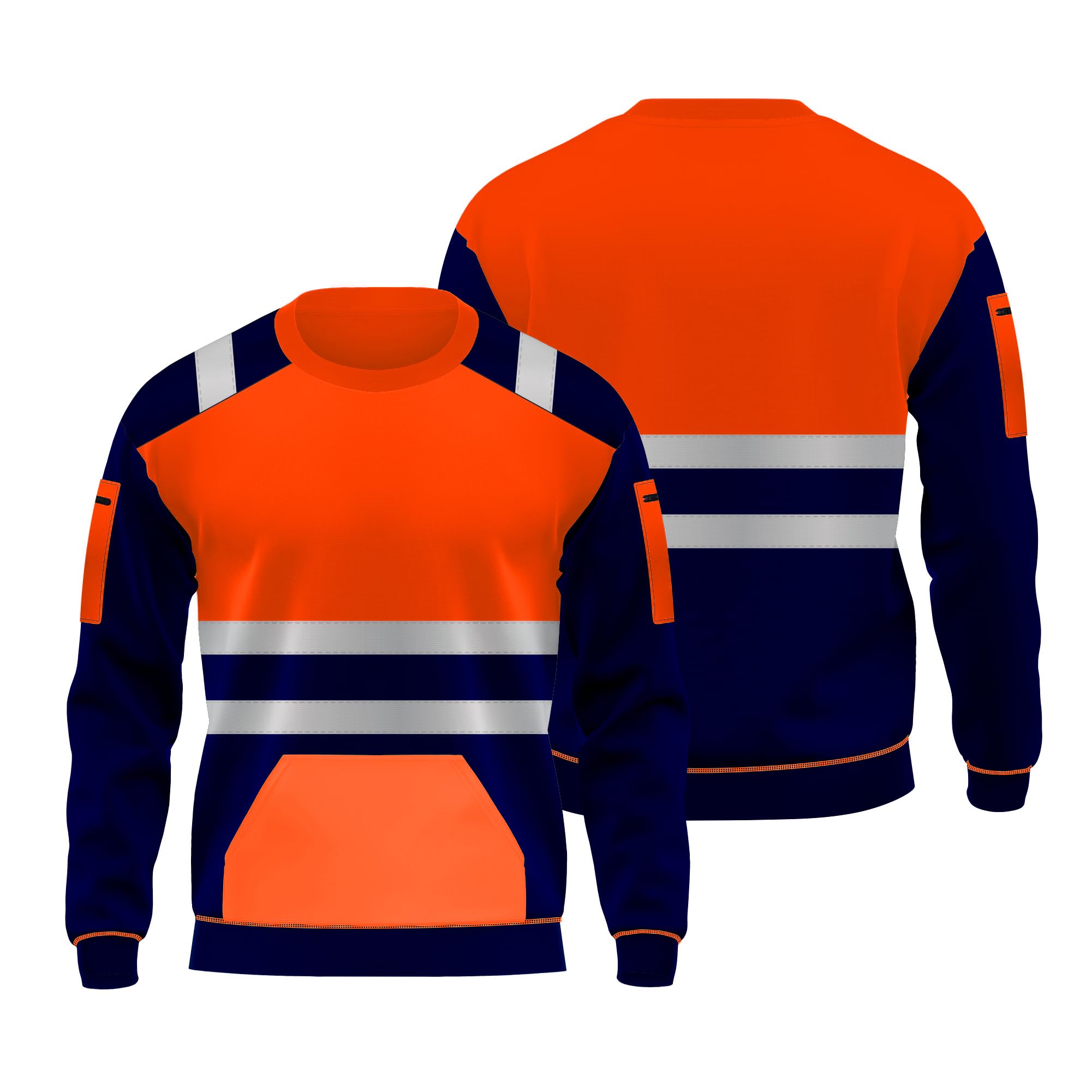 Sudaderas de forro polar de alta visibilidad con cuello redondo de alta visibilidad, para el trabajo, suaves, cálidas, acogedoras, S-XXL