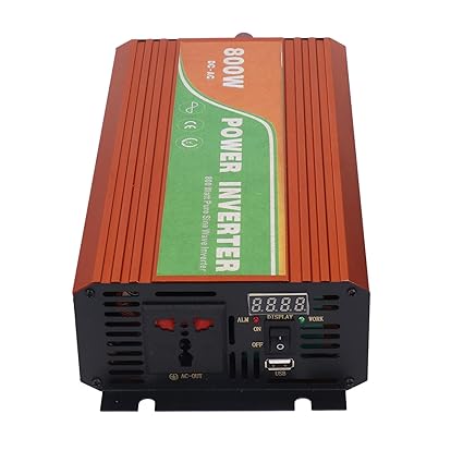 EXCLUZO Pure Sine Wave Inverter, Widely Applicable Power Inverter Overload Protection 800W for Solar Panel (DC12V)