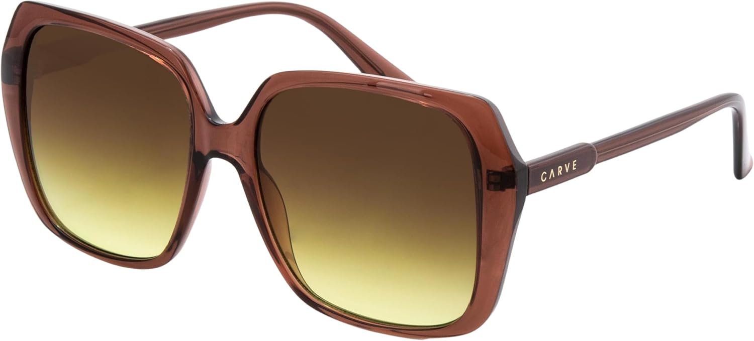CARVE Ebony Sunglasses - Retro Oversized Bold Square Frame - 100% UV Protection with Style