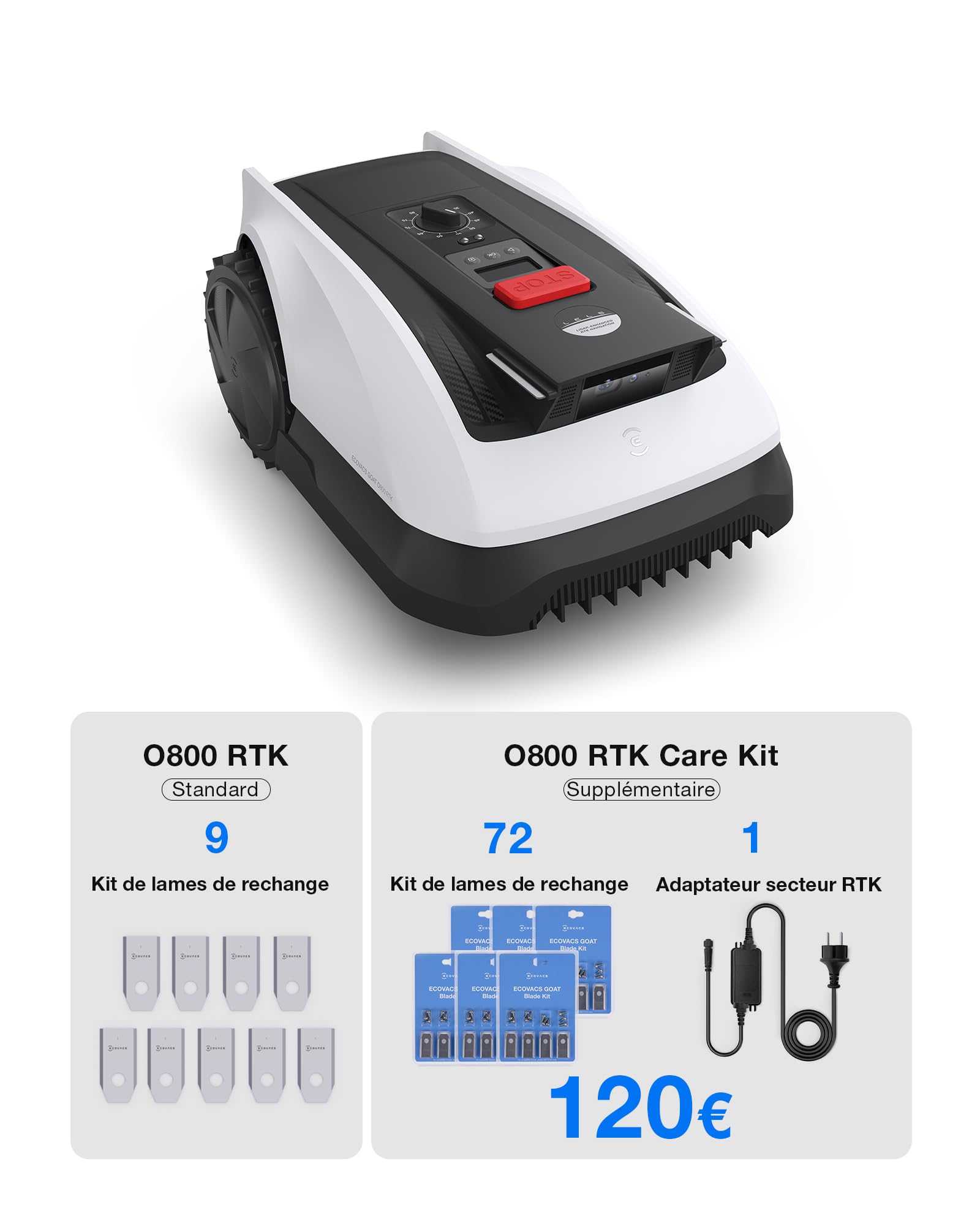 ECOVACS Goat O800 RTK Care Kit Robot Tondeuse sans Fil périphérique 800 m² — vue 2