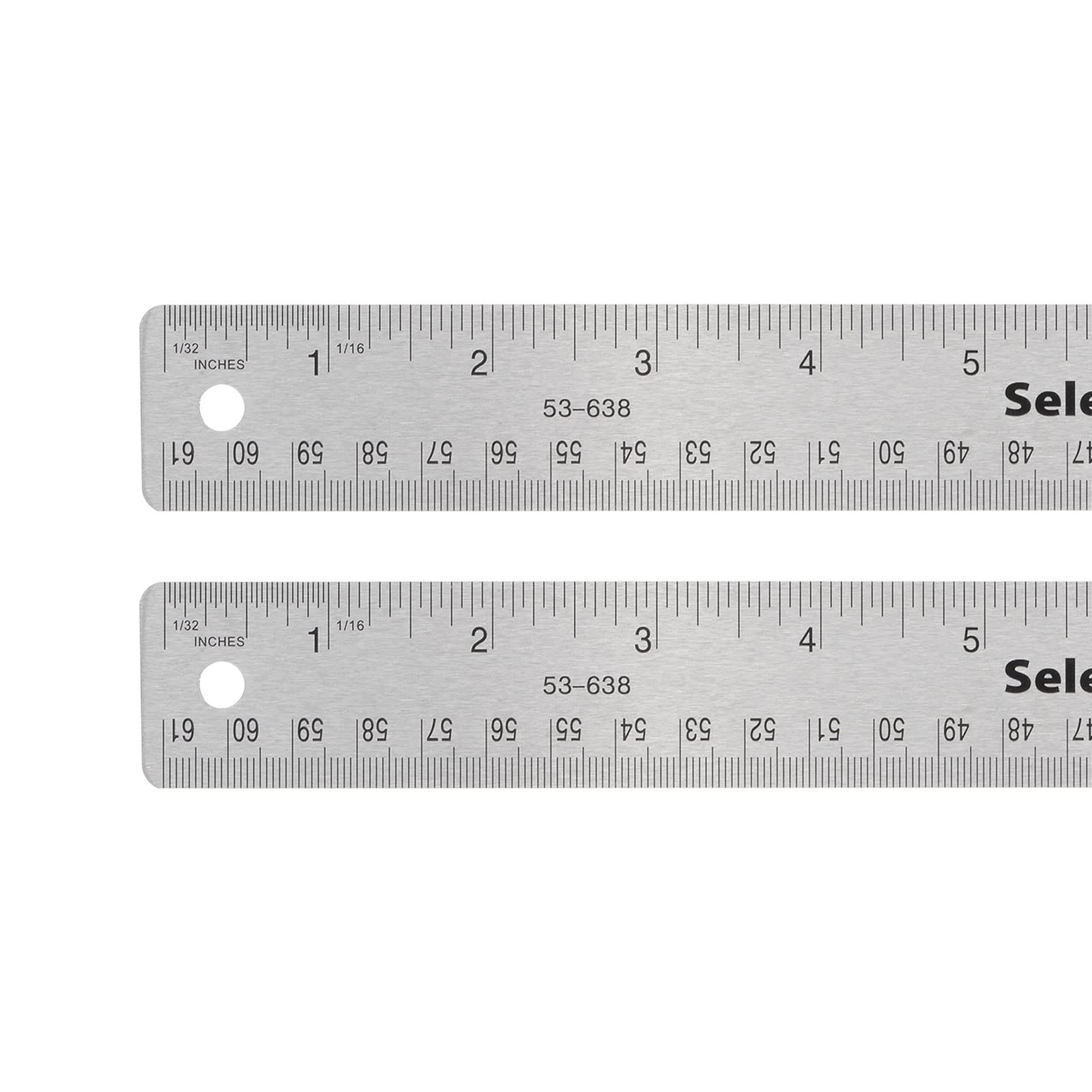 HARFINGTON 2 reglas de acero inoxidable con respaldo antideslizante de 61 cm y regla de metal métrica, herramienta de medición de borde recto