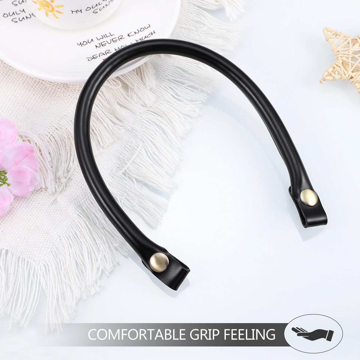 Sewroro 2pcs Pu Leather Handbag Handles Replacement Strap for Women Tote Purse Use, Black - Image 7