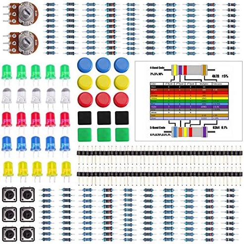 LAFVIN Electronics Component kit with resistors,Pin Header,LEDs, Switch, Potentiometer,for Arduino MEGA2560