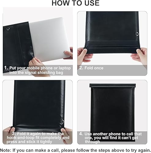 Miniatura 6 de yaokvide Bolsas Faraday grandes, paquete de 5 jaulas Faraday para portátiles, tabletas, teléfonos y llaves de coche, protector de llavero Faraday,
