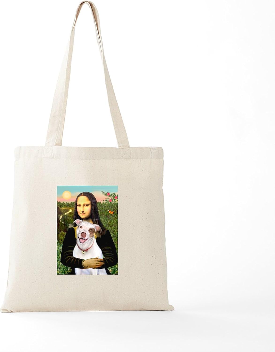 CafePress Mona's Pitbull Tote Bag Natural Canvas Tote Bag, Reusable Shopping Bag - Image 6